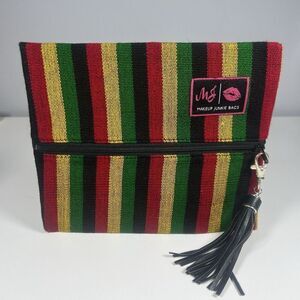 NWOT Makeup Junkie 8.5x7” Bag Reggae Rasta Design Make Up Organizer